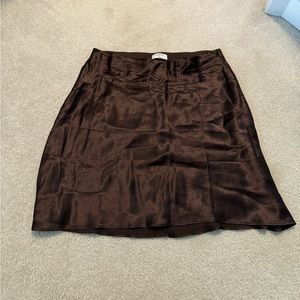 Aritzia Babaton Slip Mini Skirt - Rich Mocha Brown - Sz 12
